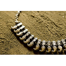धरा ✽ Antique Finish White Metal ✽ Necklace { 41 }