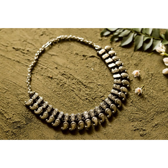 धरा ✽ Antique Finish White Metal ✽ Necklace { 41 }