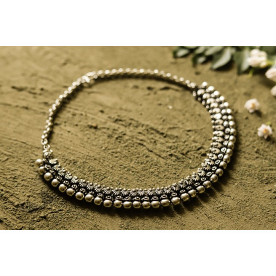 धरा ✽ Antique Finish White Metal ✽ Necklace { 42 }