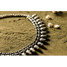 धरा ✽ Antique Finish White Metal ✽ Necklace { 44 }