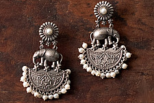 Ishana . इशाना | German Silver Long Earring 