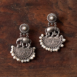 Ishana . इशाना | German Silver Long Earring 