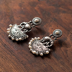 Ishana . इशाना | German Silver Long Earring 