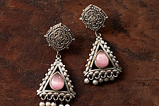 Ishana . इशाना | German Silver Earring - Pink