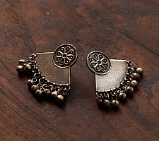 Ishana . इशाना | German Silver Earring - Fan