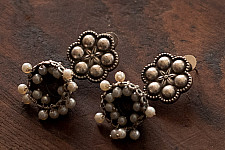 Ishana . इशाना | German Silver Earring - Pearl Jhumka