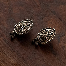 Ishana . इशाना | German Silver Earring - Peacock