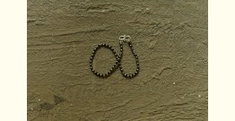 Dhara . धरा | Silver + Black Spinel Moti Anklet 
