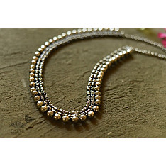 Dhara . धरा | Antique Finish White Metal - Long Necklace
