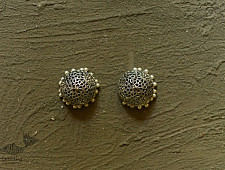 Dhara . धरा | White Metal - Jhumka Earring