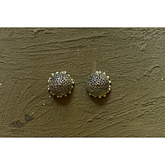 Dhara . धरा | White Metal - Jhumka Earring