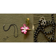 Dhara . धरा | Silver + Black Spinel Moti Necklace 