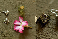 Dhara . धरा | White Metal - Small Jhumka Earring ( Two Color Options )