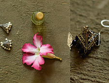 Dhara . धरा | White Metal - Small Jhumka Earring ( Two Color Options )