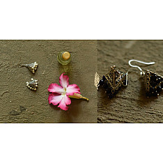 Dhara . धरा | White Metal - Small Jhumka Earring ( Two Color Options )