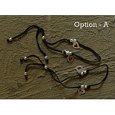 Dhara . धरा | Silver + Black Thread Anklet - Single Piece (Four Options)