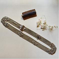 Kanupriya - White Metal - Rabari Waist Belt / Kamar Bandh -A