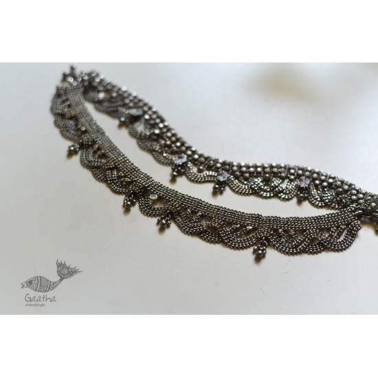 shop Vintage White Metal Banjara Payal