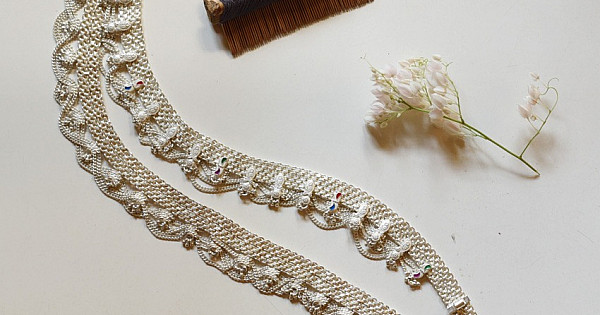 White Color Gold Plated Faux Diamond Waist Belt / Kamarbandh - MWB33 main image 0