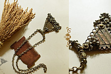 Kanupriya | Antique Finish Tribal Necklace - Triangle Pendant 