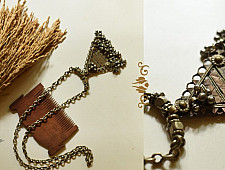 Kanupriya | Antique Finish Tribal Necklace - Triangle Pendant 