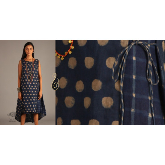 Indigo Collection | Linen angrakha wrap in block print | 10