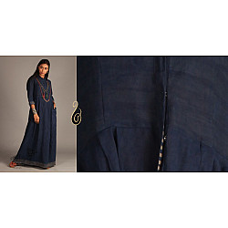 Indigo Collection | Linen maxi front open dress  | 13