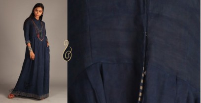 Indigo Collection | Linen maxi front open dress  | 13