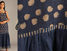 Indigo Collection | Linen maxi with block print  | 11
