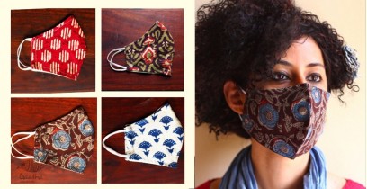 Be safe & stylish ✜ Cotton Layered Mask ( Set of 4 ) ✜ F