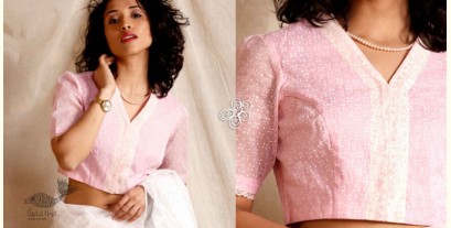 Ameya ⚉ Block Printed ⚉ Designer Cotton Lupine Pink Blouse