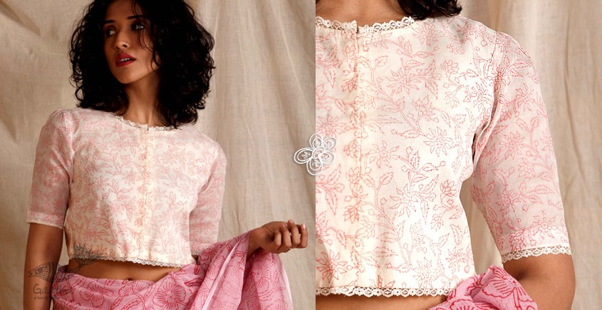 cotton Designer blouse stitched - hand block printed