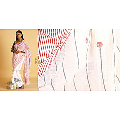  Off white  ⚉  Block printed ⚉ Saree