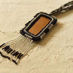 Jewel Vine | Bead Long Necklace + Choker + Earrings + Ring (Black)