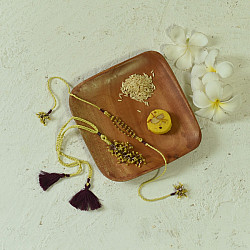 Handmade Rakhi | Antarang- Yellow Corel Bhai-Bhabhi Rakhi Set 2