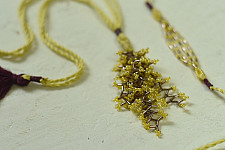 Handmade Rakhi | Antarang- Yellow Corel Bhai-Bhabhi Rakhi Set 2