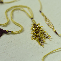 Handmade Rakhi | Antarang- Yellow Corel Bhai-Bhabhi Rakhi Set 2