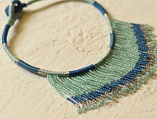 Jewel Vine | Bead Necklace + Choker + Earrings + Ring (Sea Blue)