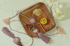 Handmade Rakhi | Lavender Jumki Bhai-Bhabhi Rakhi Set
