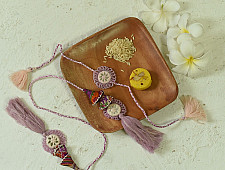 Handmade Rakhi | Lavender Jumki Bhai-Bhabhi Rakhi Set