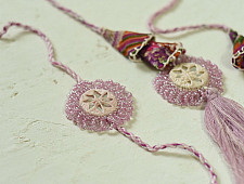 Handmade Rakhi | Lavender Jumki Bhai-Bhabhi Rakhi Set