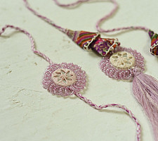 Handmade Rakhi | Lavender Jumki Bhai-Bhabhi Rakhi Set