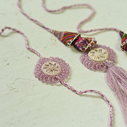 Handmade Rakhi | Lavender Jumki Bhai-Bhabhi Rakhi Set
