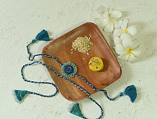 Handmade Rakhi | Asmani Jumki Bhai-Bhabhi Rakhi Set