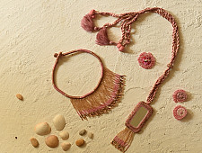 Jewel Vine | Bead Necklace + Choker + Earrings + Ring (Pink)