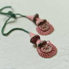 Handmade Rakhi | Pink Green Jumki Bhai-Bhabhi Rakhi Set