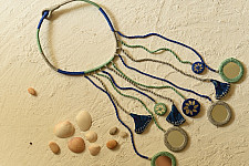 Jewel Vine | Handmade Embroidered Necklace (Blue & Green)