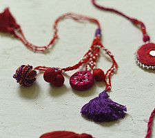 Handmade Rakhi | Pink Patwa-ari Bhai-Bhabhi Rakhi Set