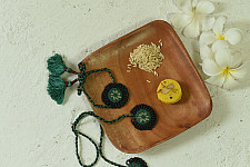 Handmade Rakhi | Bottle Green Bhai-Bhabhi Rakhi Set