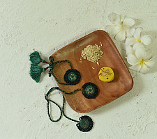 Handmade Rakhi | Bottle Green Bhai-Bhabhi Rakhi Set